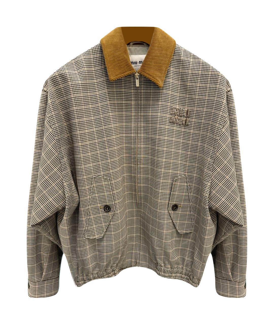 MIU MIU Коричневая шерстяная куртка, фото 1