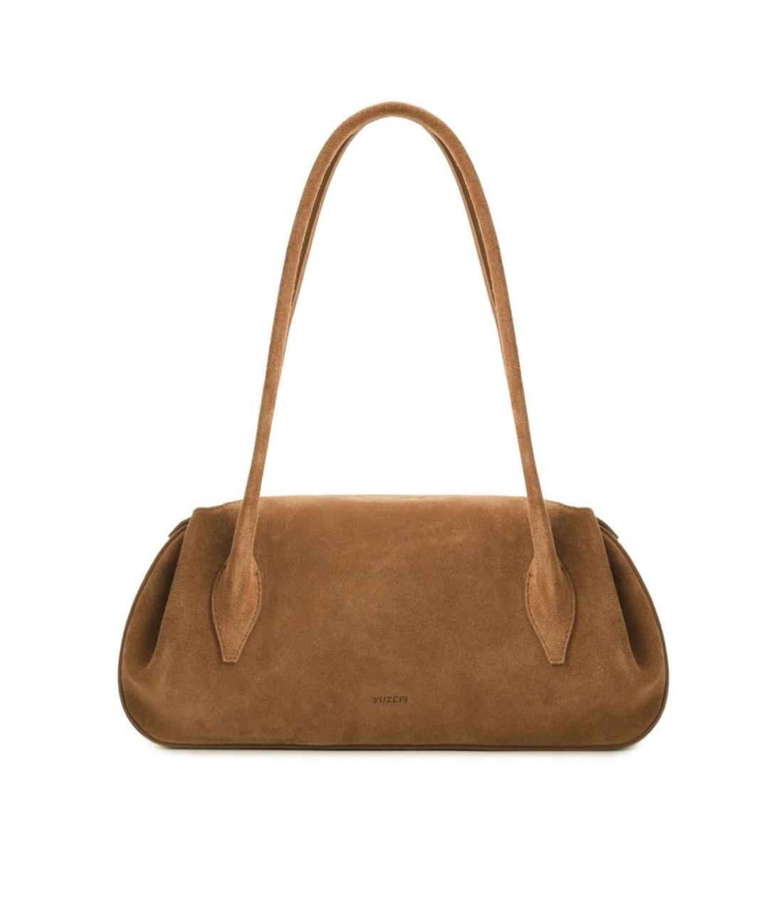 YUZEFI Бежевая замшевая сумка с короткими ручками, фото 1