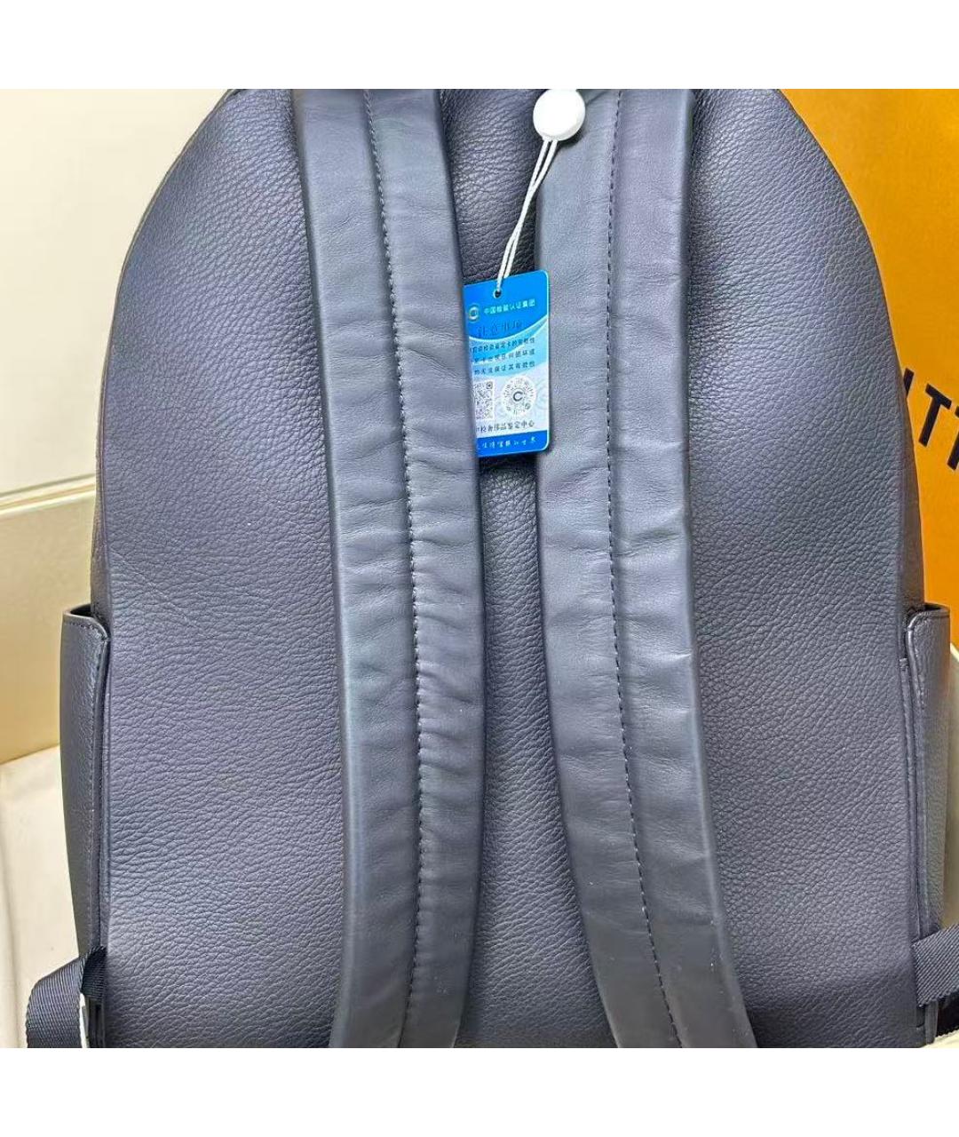 LOUIS VUITTON Черный кожаный рюкзак, фото 4