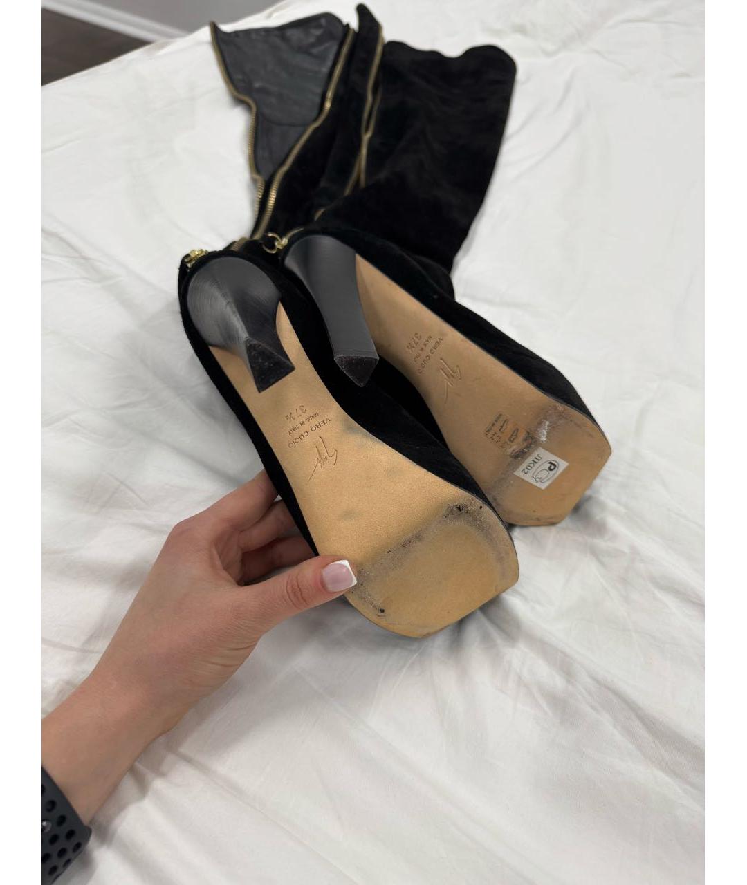 GIUSEPPE ZANOTTI DESIGN Черные замшевые ботфорты, фото 5