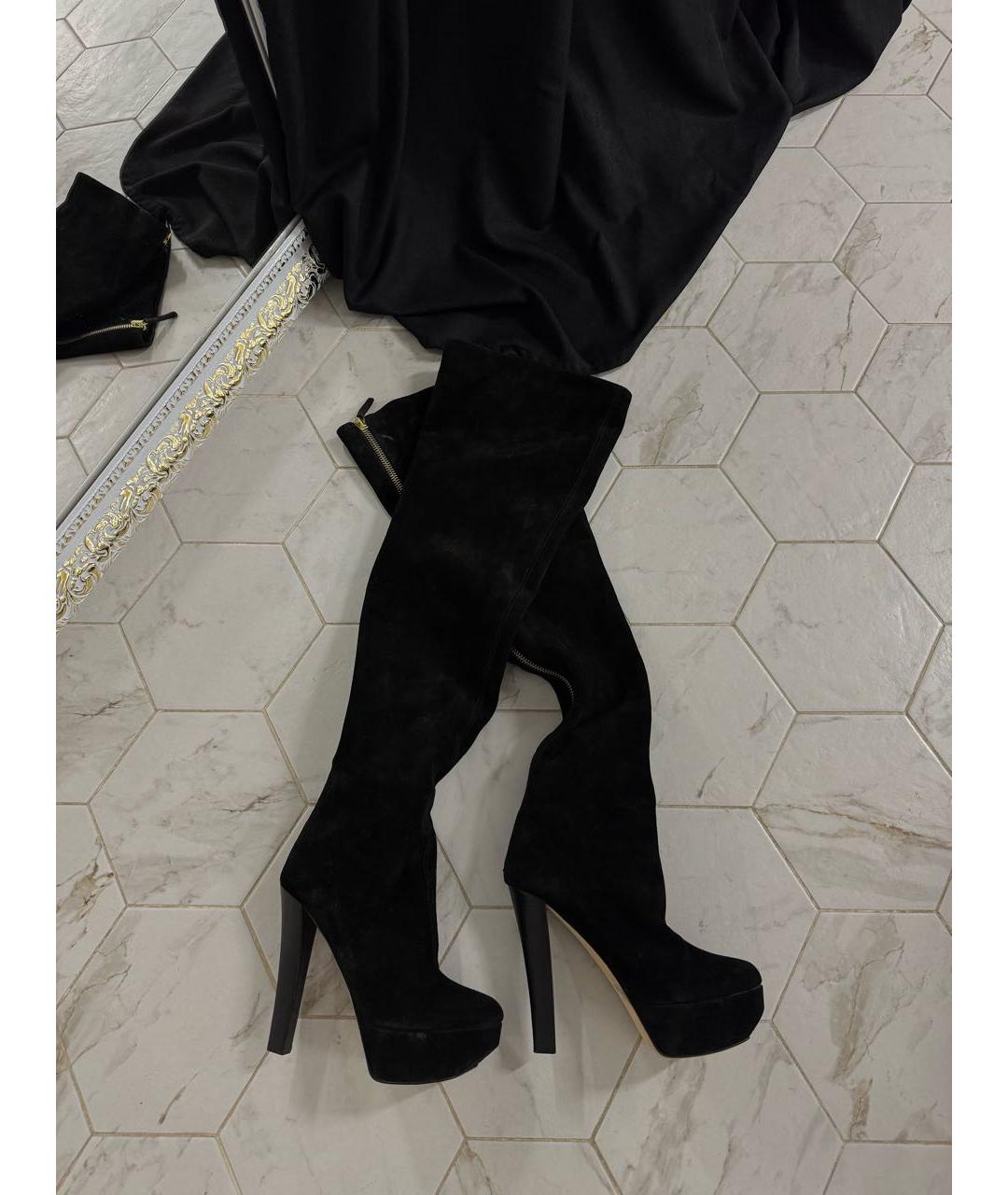 GIUSEPPE ZANOTTI DESIGN Черные замшевые ботфорты, фото 2