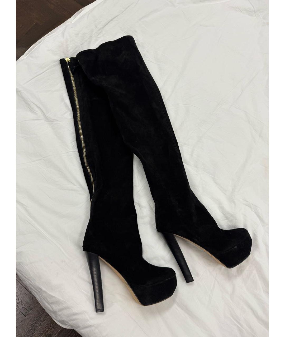 GIUSEPPE ZANOTTI DESIGN Черные замшевые ботфорты, фото 8