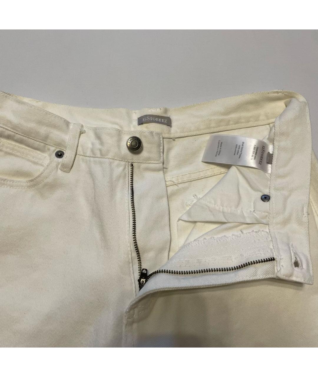 12 STOREEZ Белые хлопковые прямые джинсы, фото 6