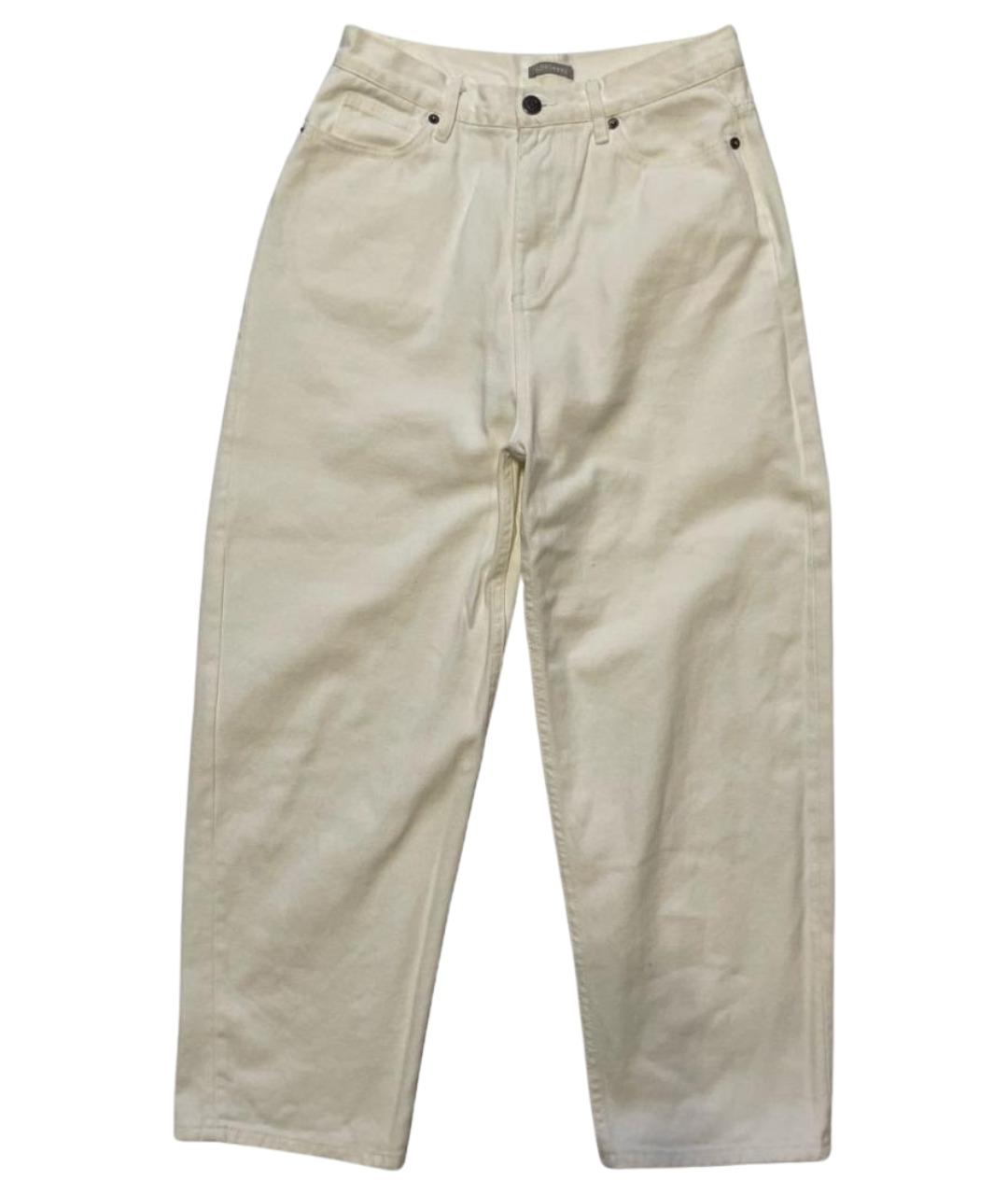 12 STOREEZ Белые хлопковые прямые джинсы, фото 1