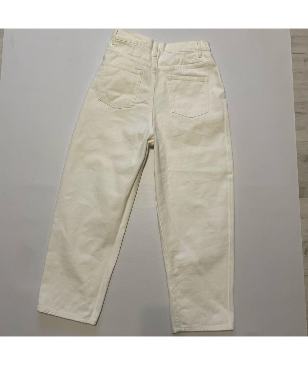 12 STOREEZ Белые хлопковые прямые джинсы, фото 2