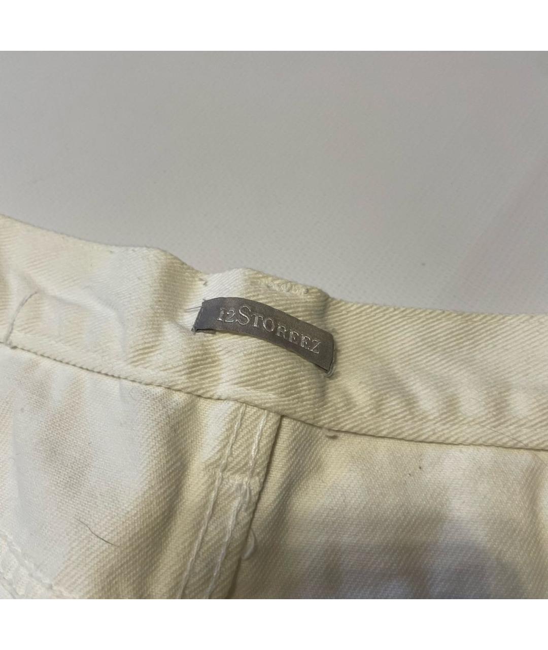 12 STOREEZ Белые хлопковые прямые джинсы, фото 3