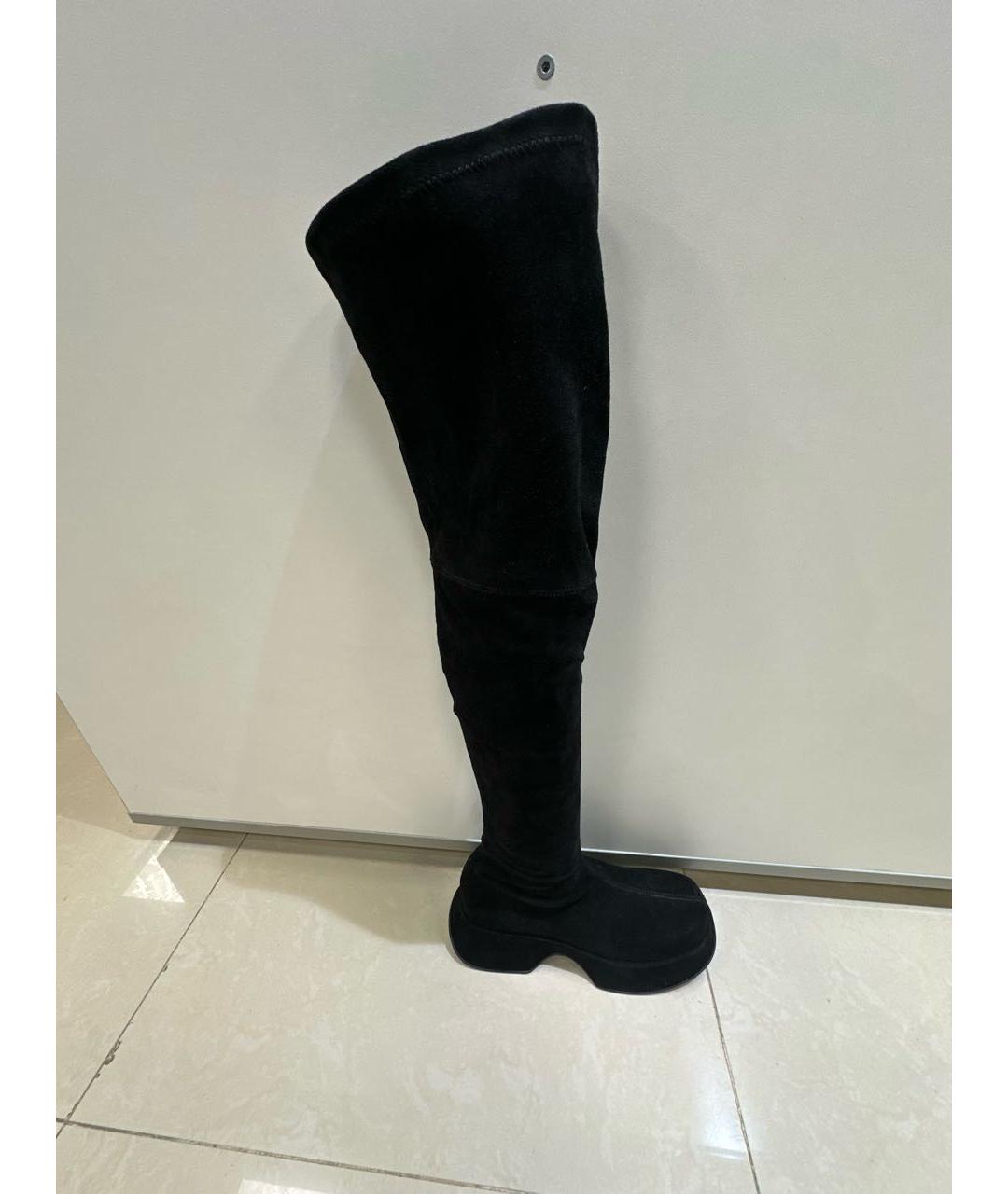 VIC MATIE Черные замшевые ботфорты, фото 6