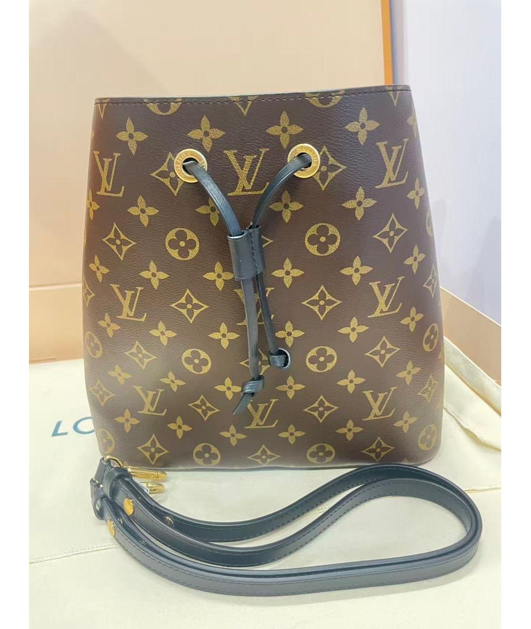 LOUIS VUITTON Коричневая кожаная сумка через плечо, фото 2