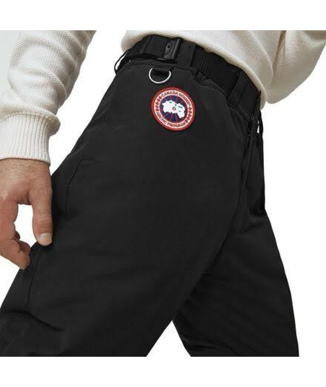 CANADA GOOSE Черные полиэстеровые повседневные брюки, фото 4