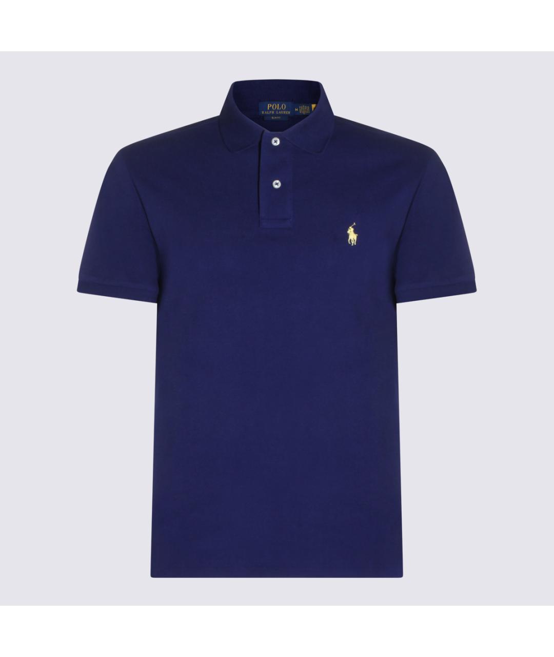 POLO RALPH LAUREN Синее хлопковое поло с коротким рукавом, фото 4