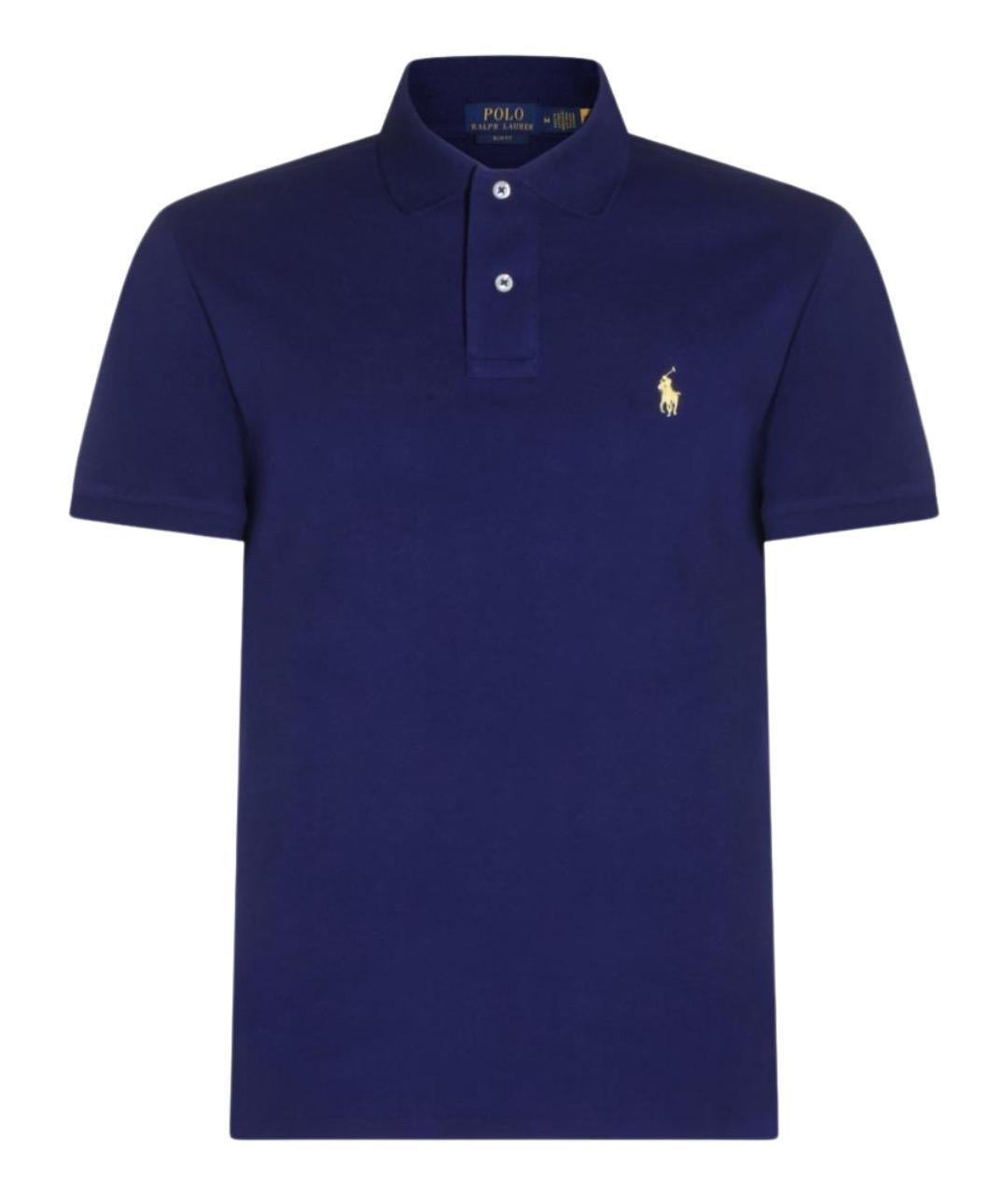 POLO RALPH LAUREN Синее хлопковое поло с коротким рукавом, фото 1