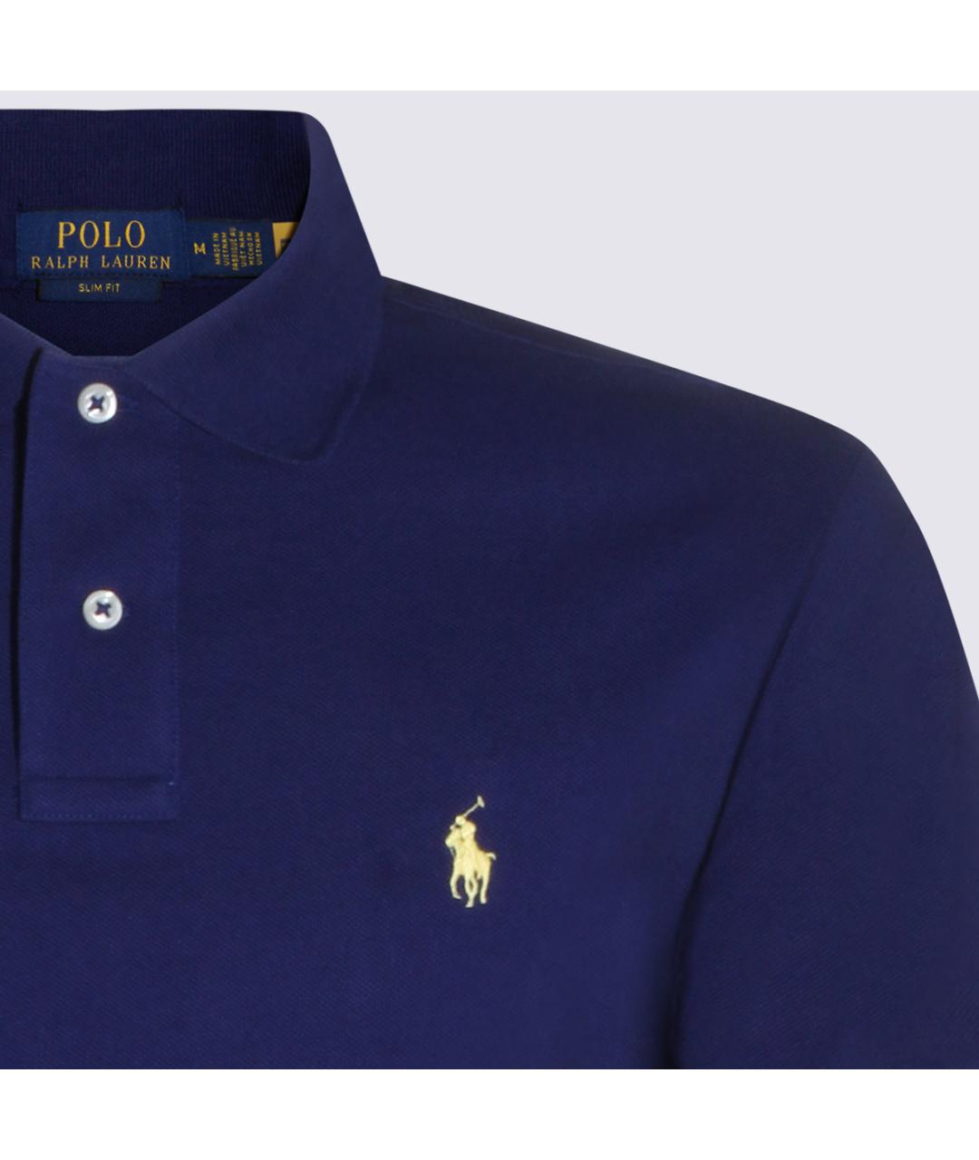 POLO RALPH LAUREN Синее хлопковое поло с коротким рукавом, фото 3