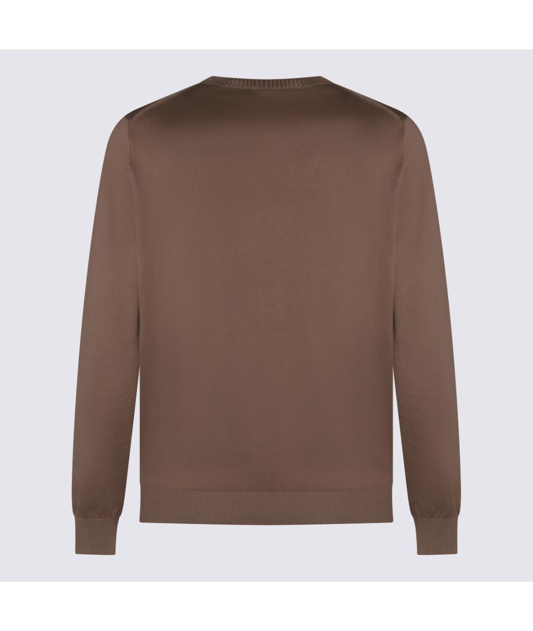 MALO Коричневый хлопковый джемпер / свитер, фото 2