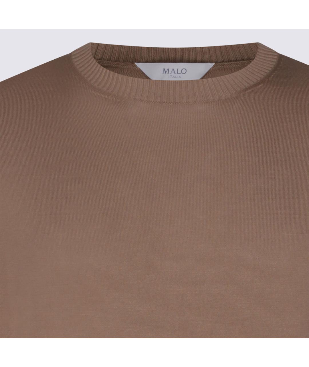 MALO Коричневый хлопковый джемпер / свитер, фото 4