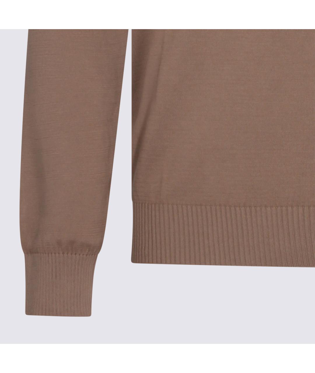 MALO Коричневый хлопковый джемпер / свитер, фото 3
