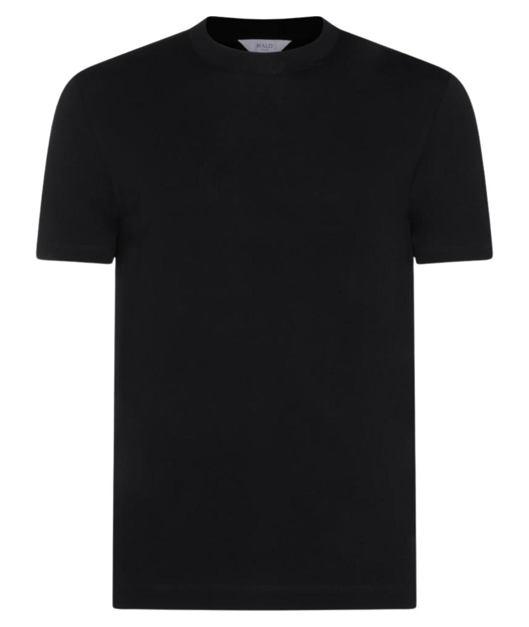 MALO Черная хлопковая футболка, фото 1
