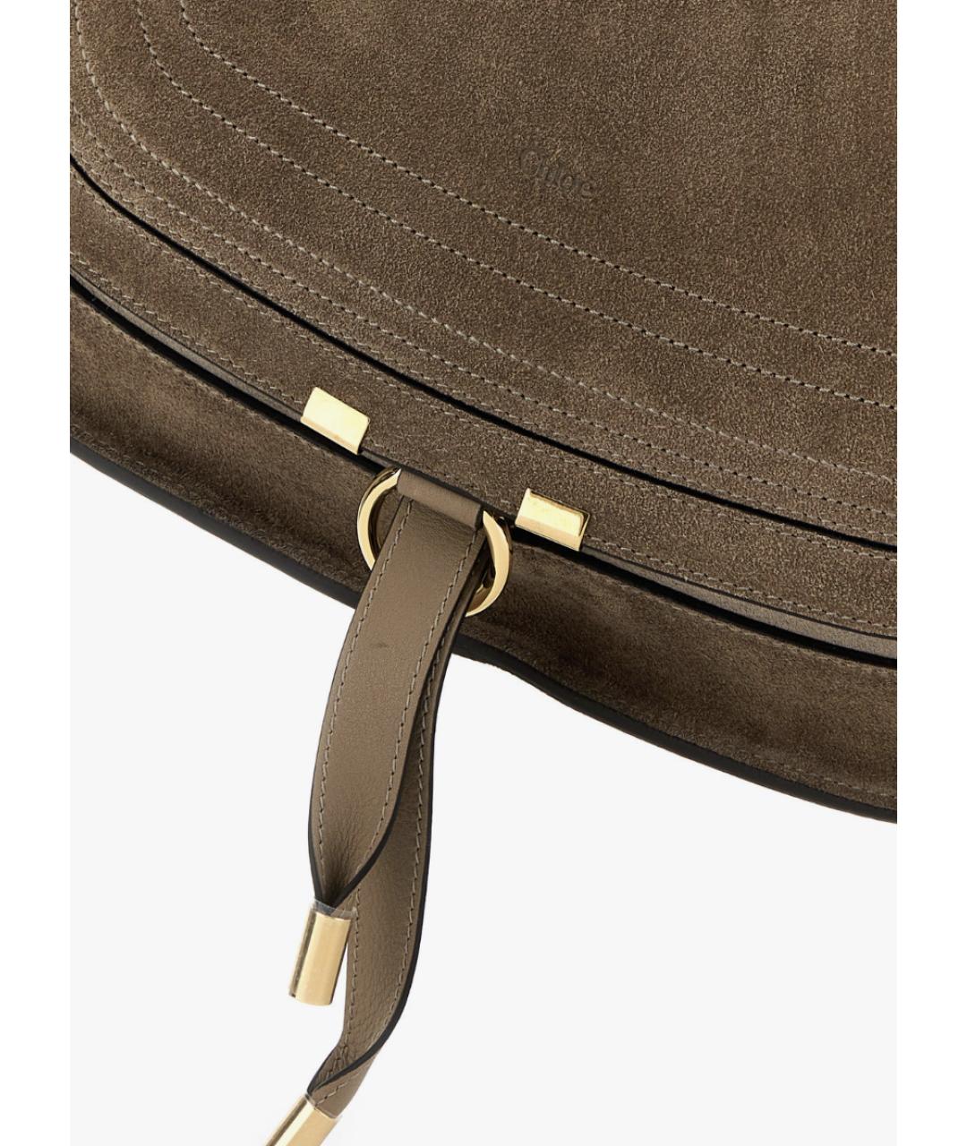 CHLOE Серая замшевая сумка через плечо, фото 4