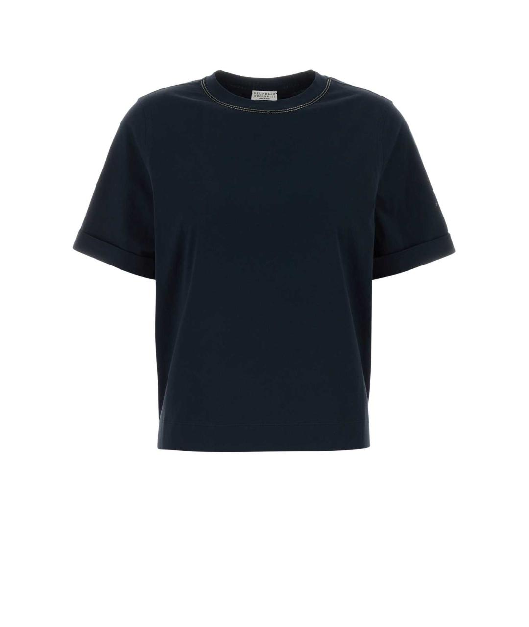 BRUNELLO CUCINELLI Синяя хлопковая футболка, фото 1
