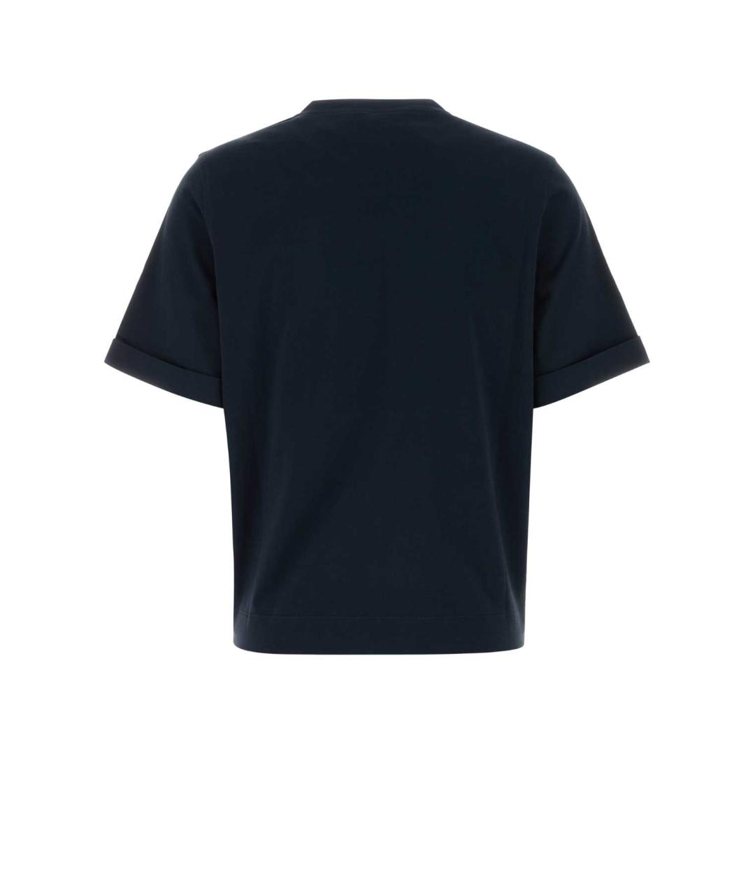 BRUNELLO CUCINELLI Синяя хлопковая футболка, фото 2