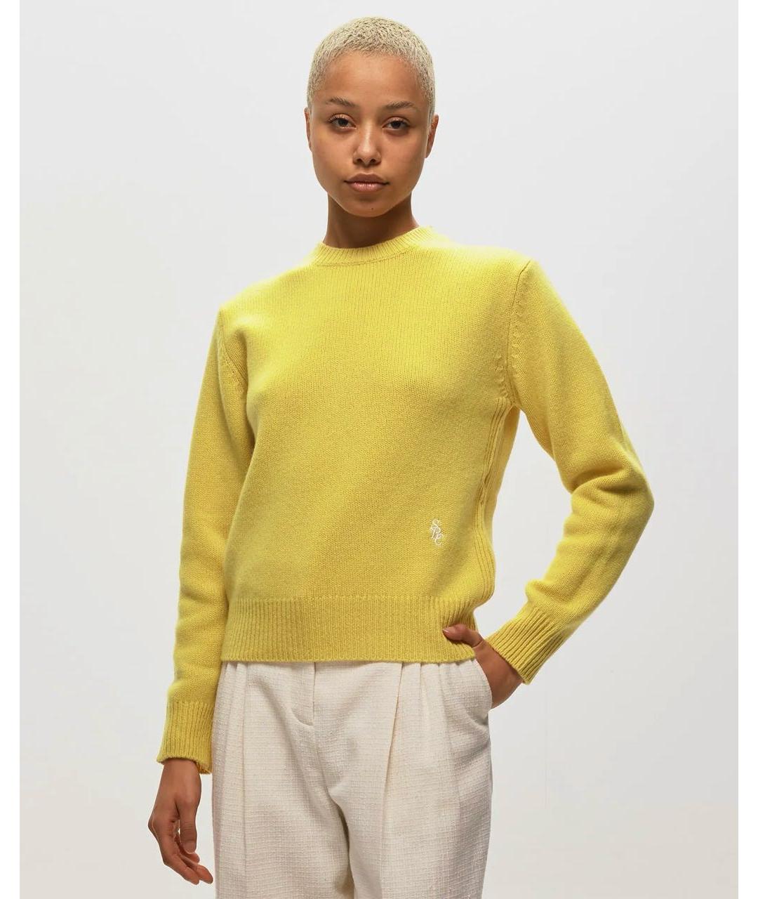SPORTY AND RICH Желтый шерстяной джемпер / свитер, фото 3