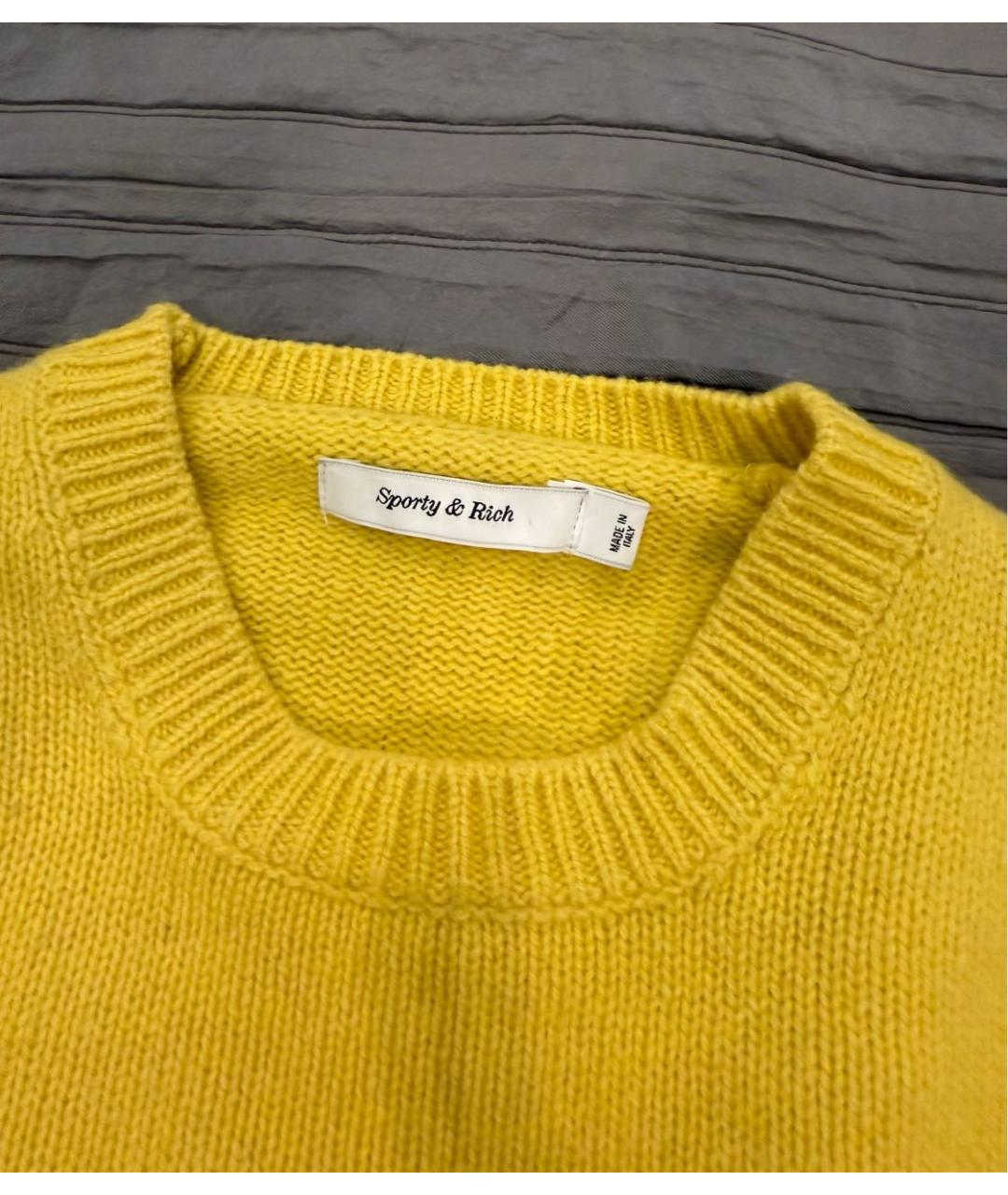 SPORTY AND RICH Желтый шерстяной джемпер / свитер, фото 6