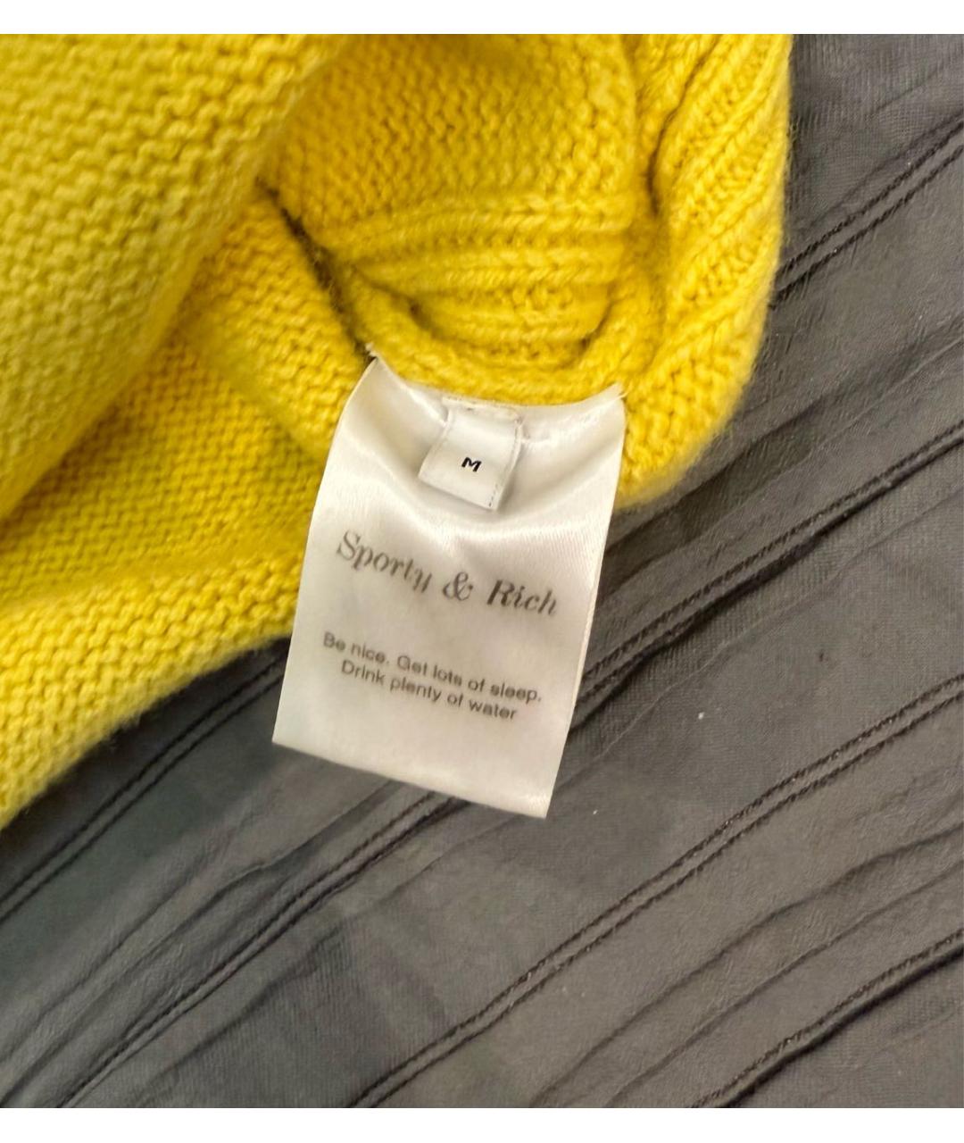 SPORTY AND RICH Желтый шерстяной джемпер / свитер, фото 4