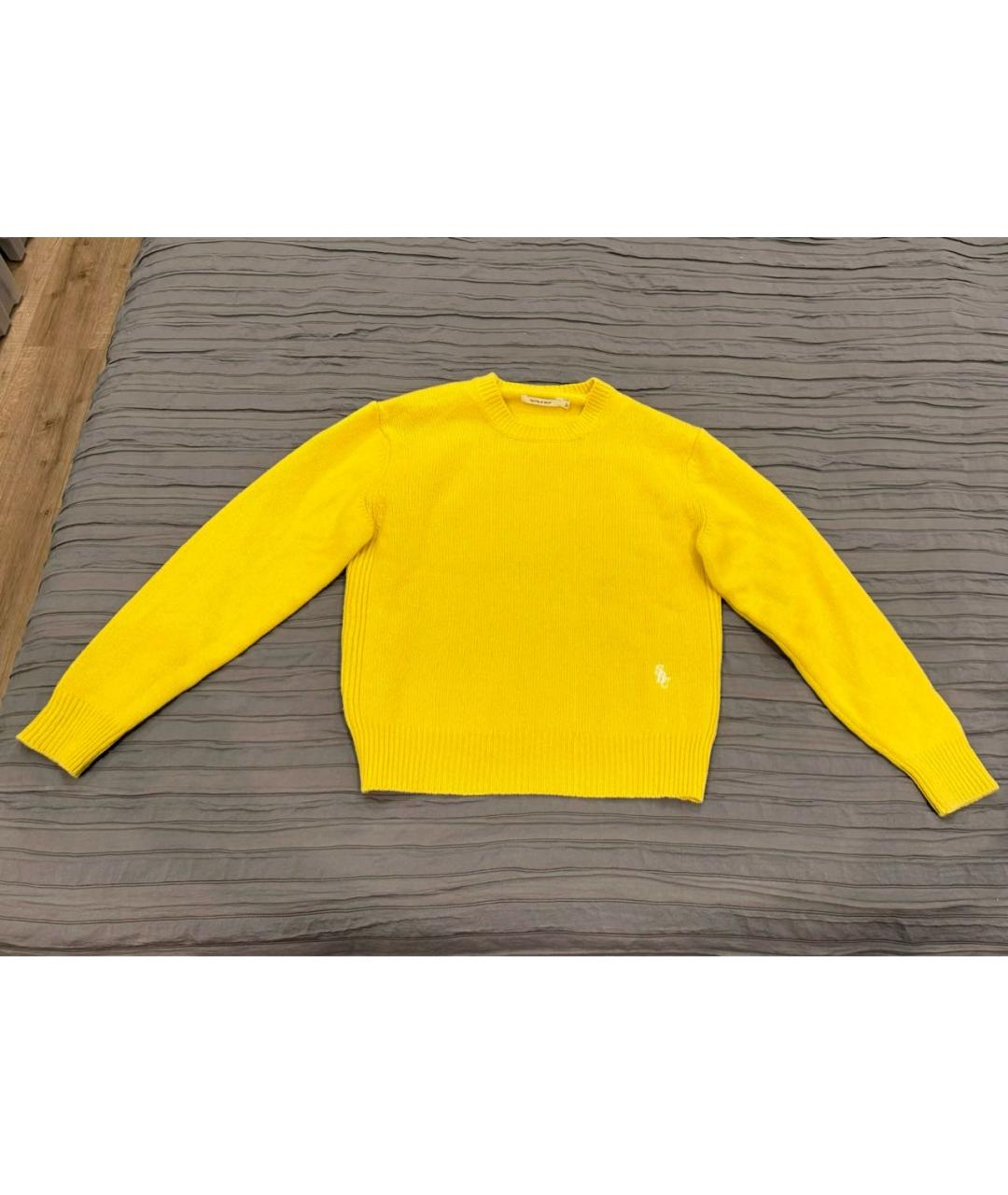SPORTY AND RICH Желтый шерстяной джемпер / свитер, фото 2