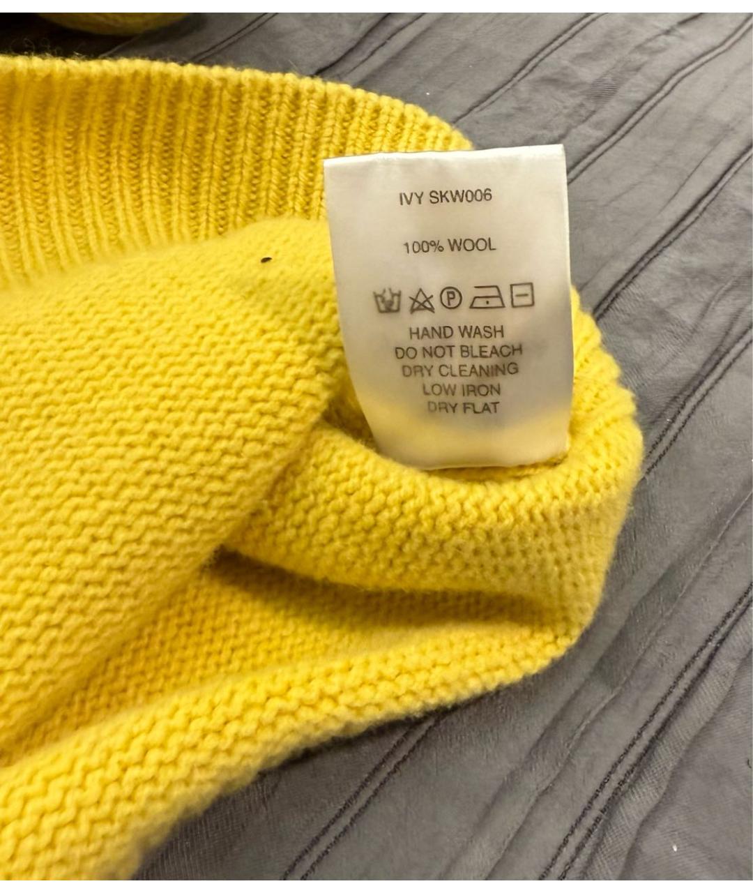 SPORTY AND RICH Желтый шерстяной джемпер / свитер, фото 5