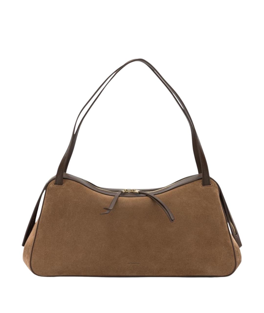 JIL SANDER Коричневая замшевая сумка через плечо, фото 1