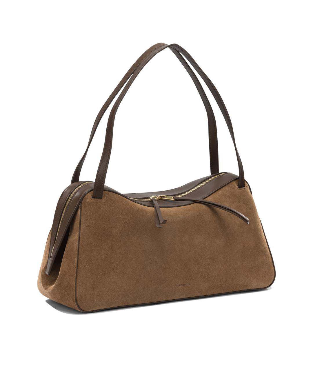 JIL SANDER Коричневая замшевая сумка через плечо, фото 2