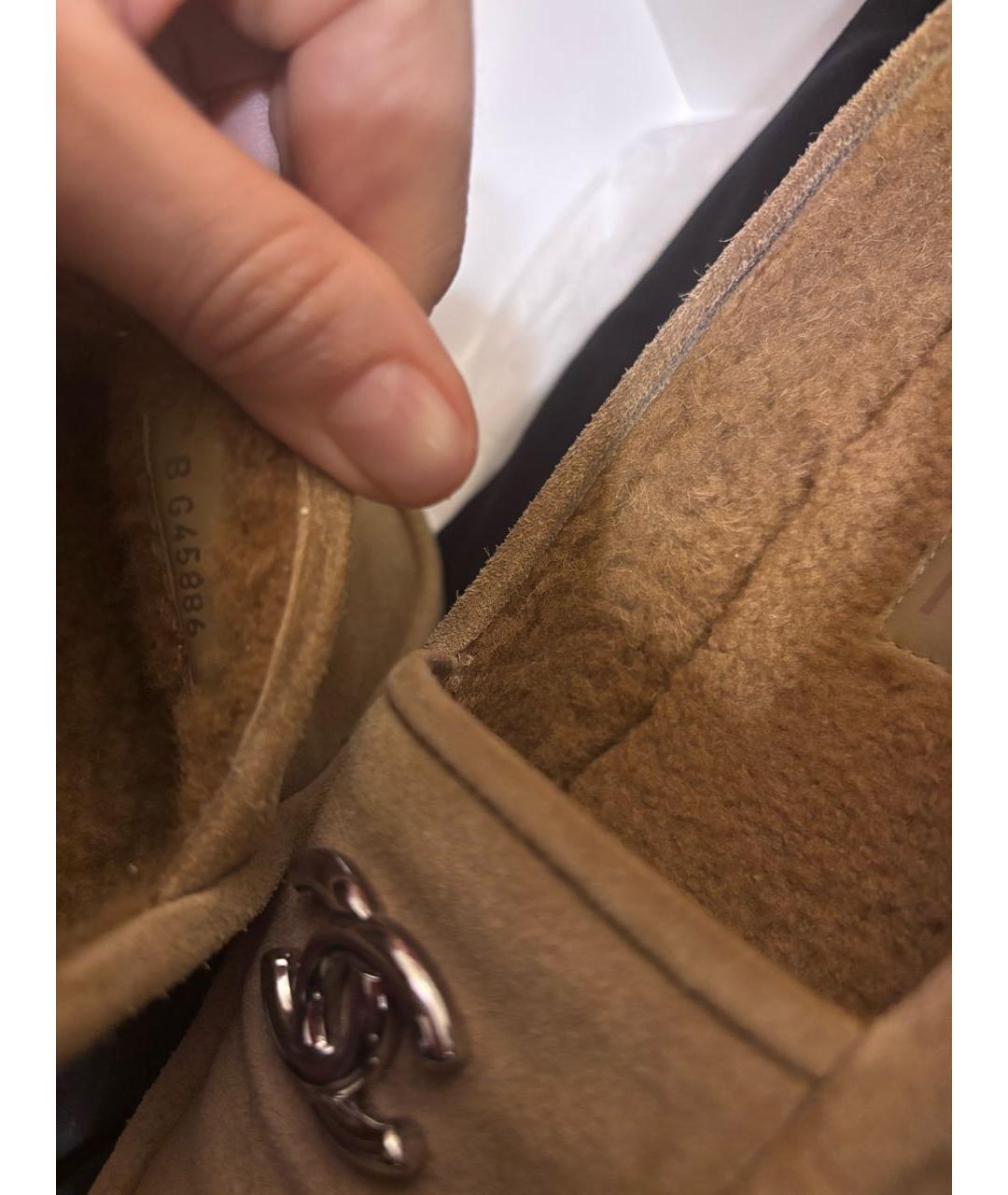 CHANEL Бежевые замшевые лоферы, фото 5