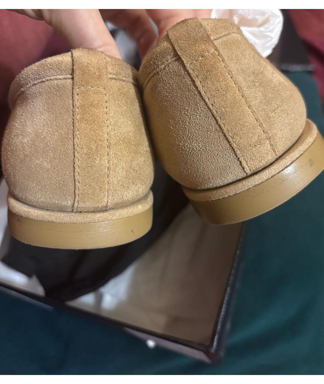 CHANEL Бежевые замшевые лоферы, фото 4