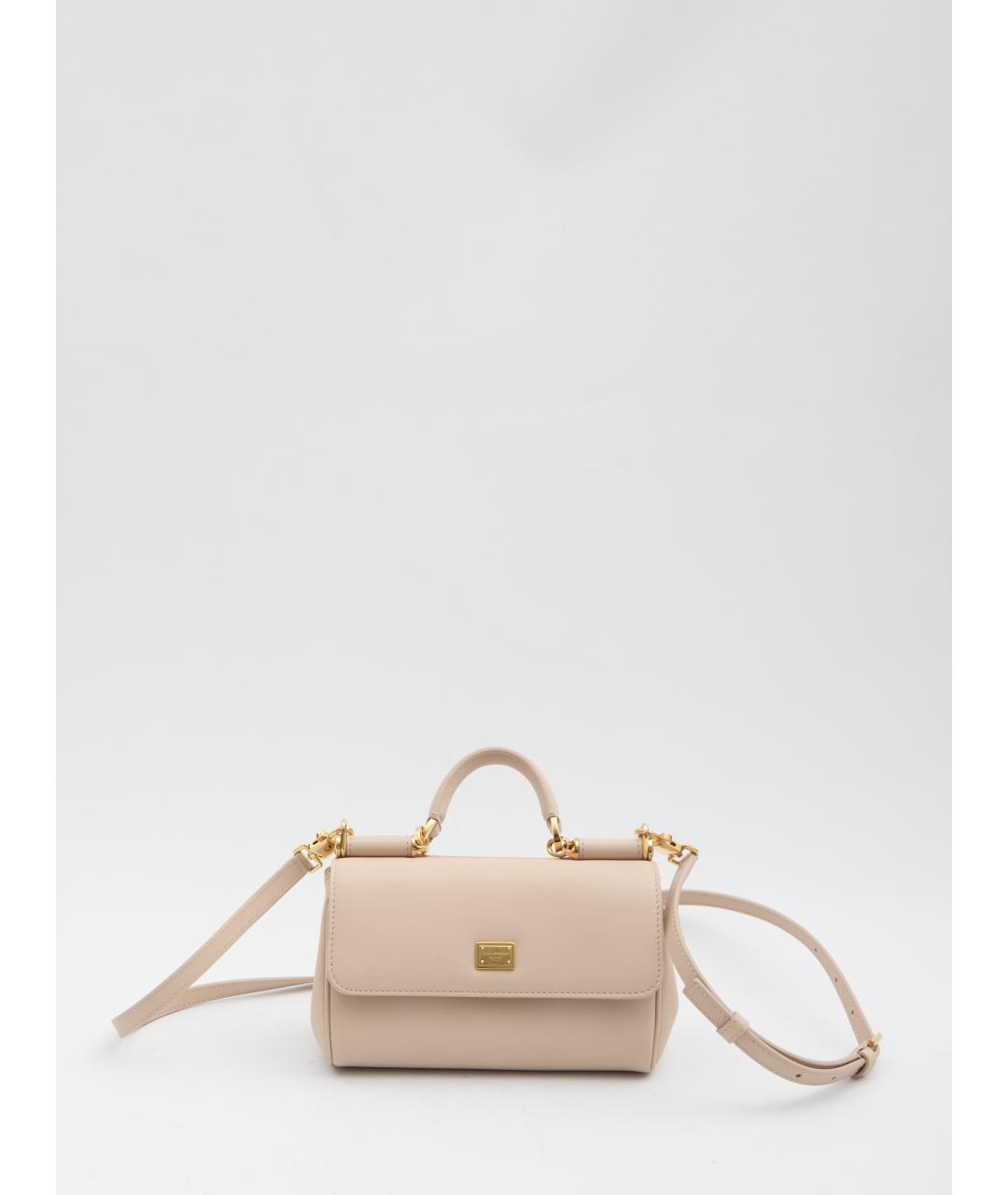 DOLCE&GABBANA Розовая кожаная сумка тоут, фото 2