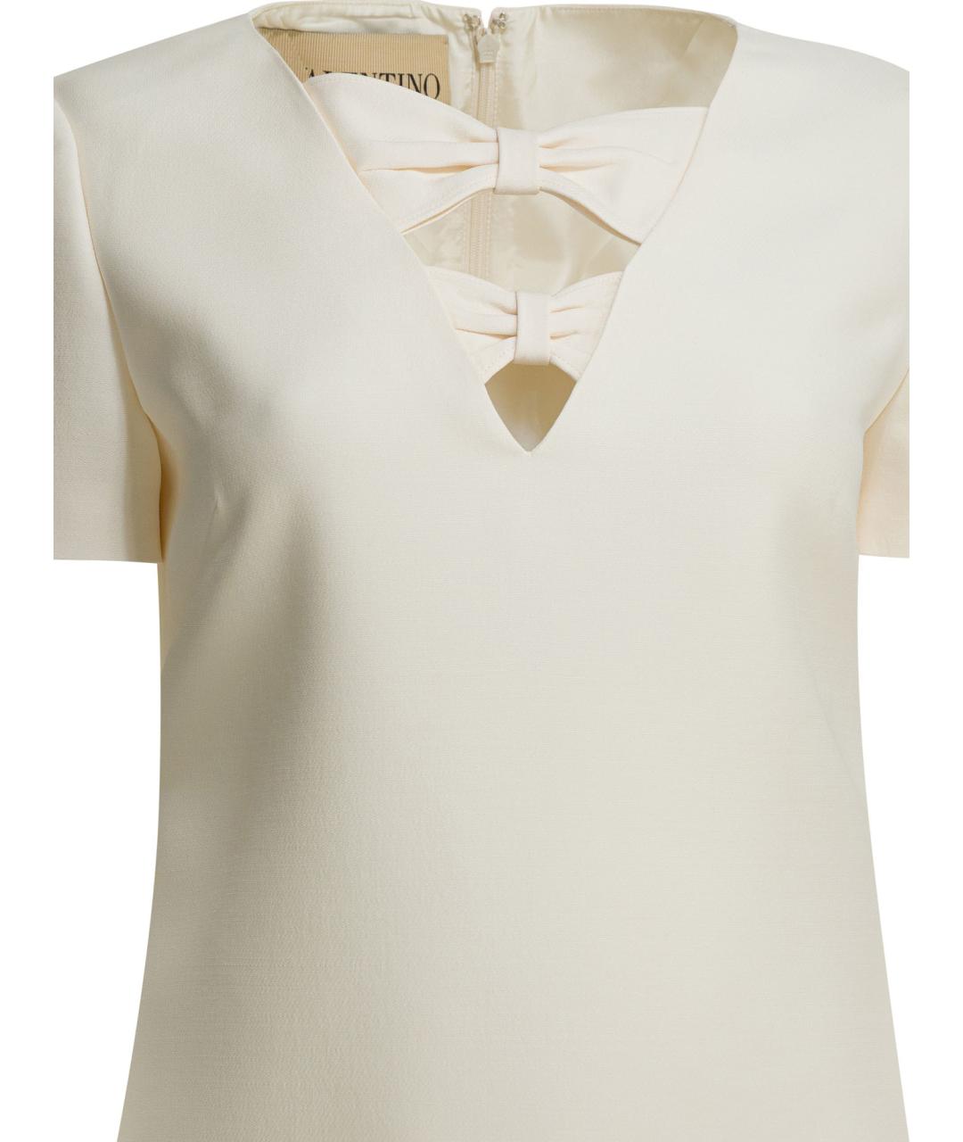 VALENTINO Белое шерстяное повседневное платье, фото 3