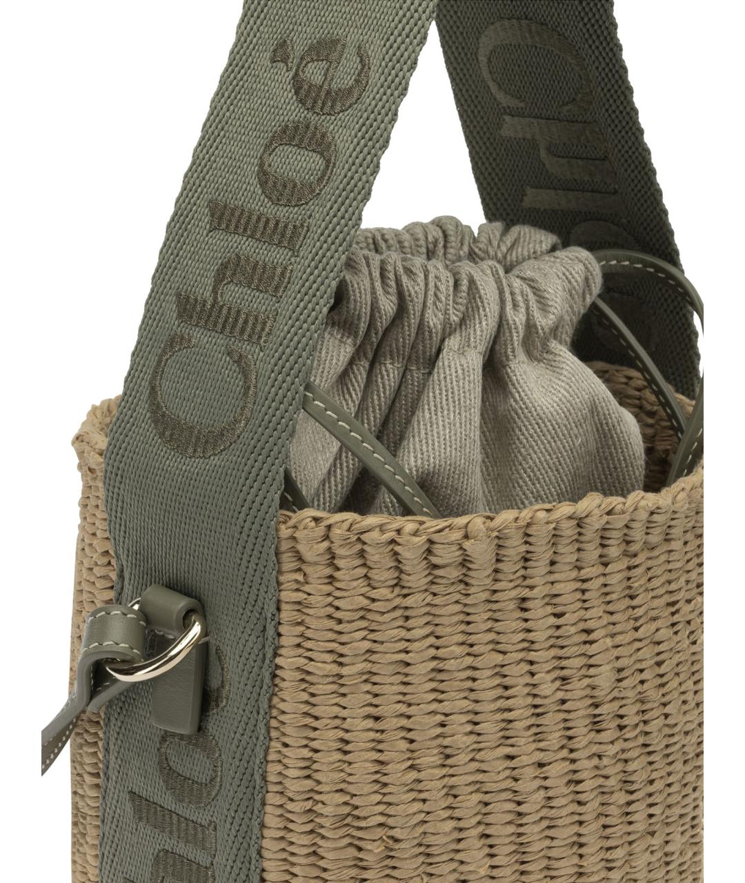 CHLOE Бежевая пелетеная сумка тоут, фото 4