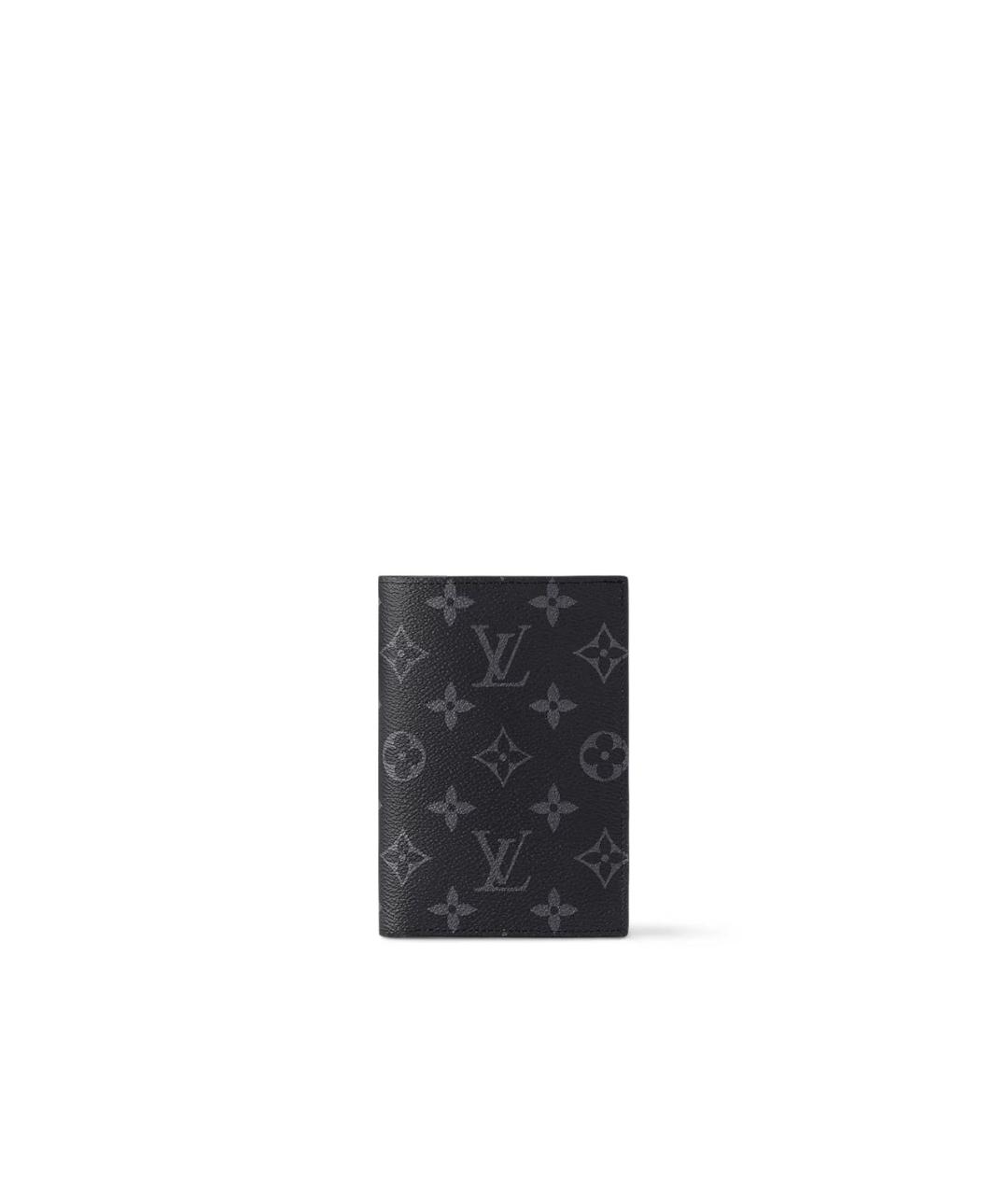 LOUIS VUITTON Черный кожаный кошелек, фото 7