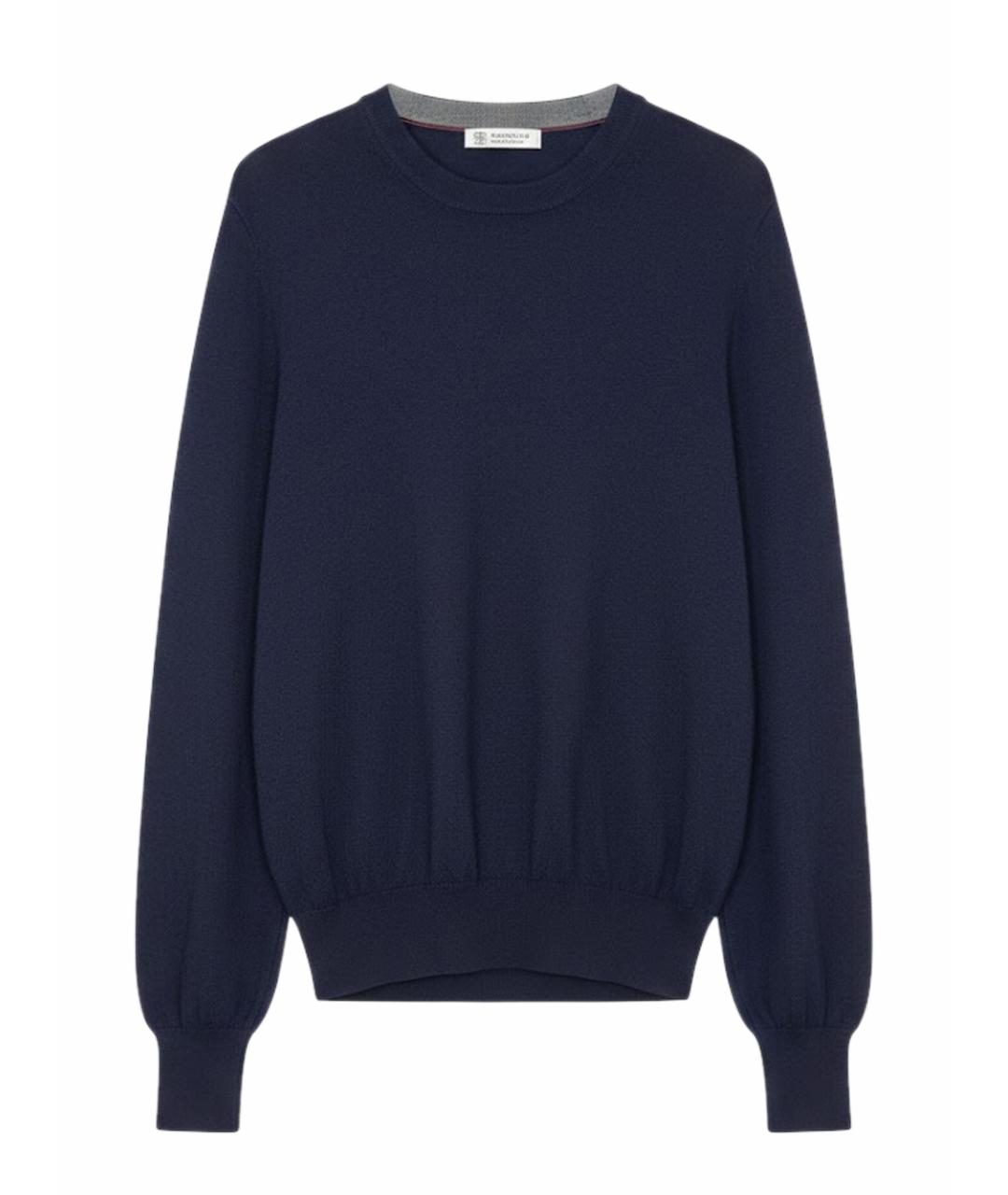 BRUNELLO CUCINELLI Темно-синий кашемировый джемпер / свитер, фото 1