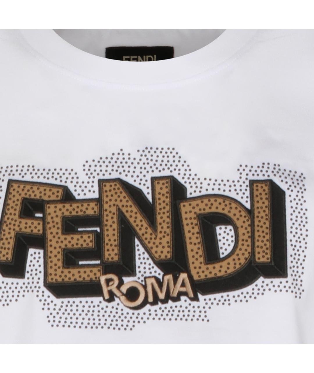 FENDI Белая хлопковая футболка, фото 3