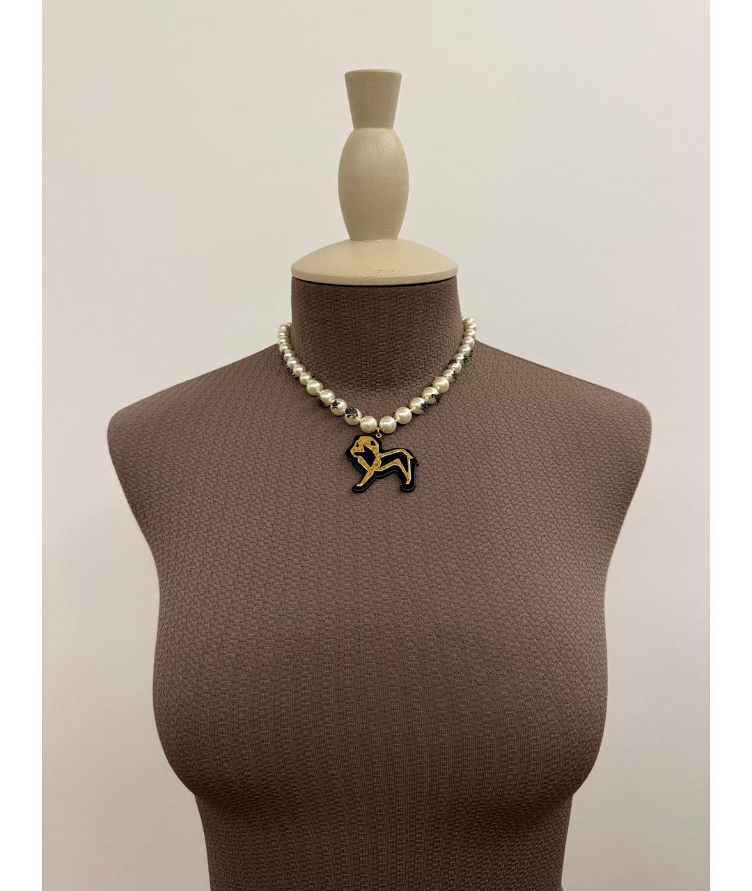 CHRISTIAN DIOR Белое жемчужное колье, фото 7