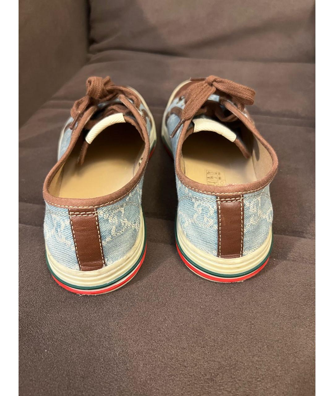 GUCCI Голубые текстильные кеды, фото 4