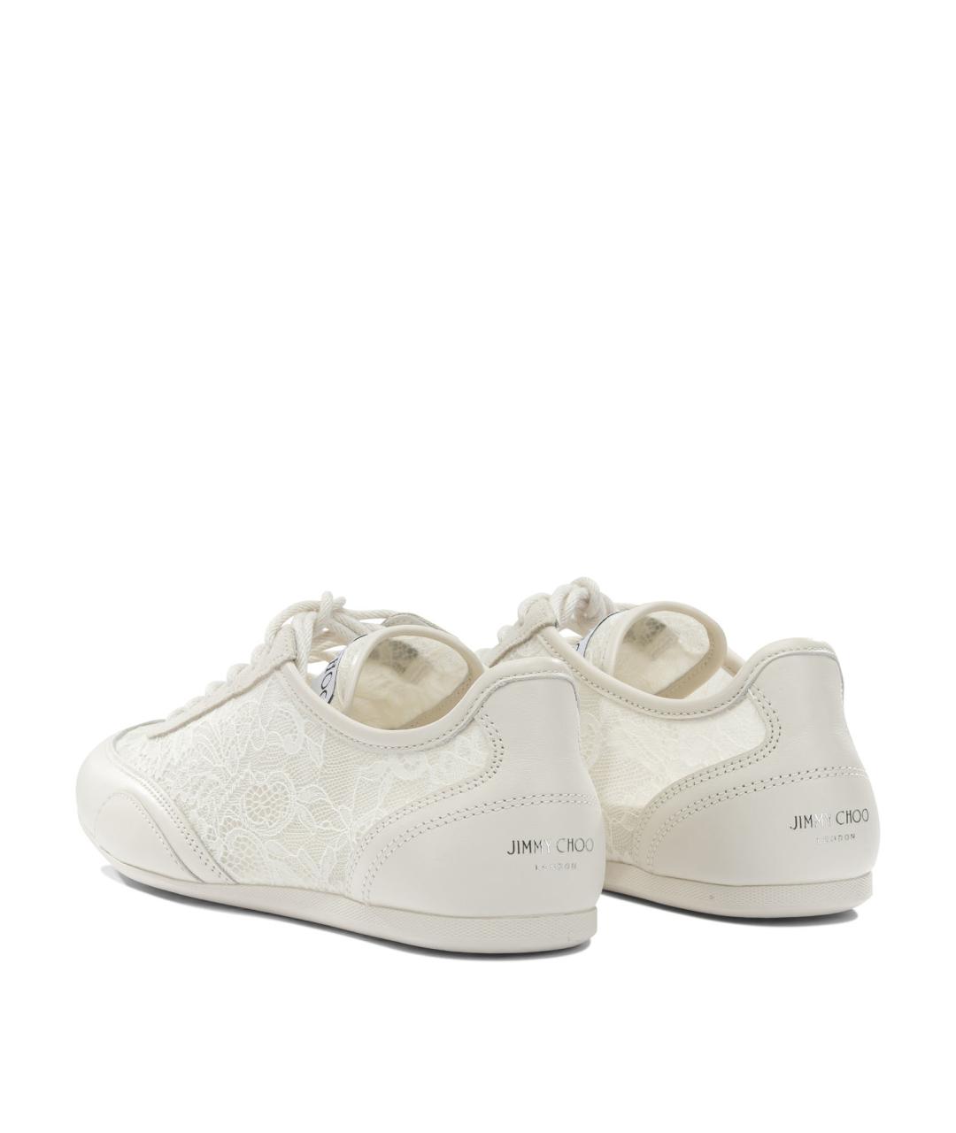 JIMMY CHOO Белые текстильные кроссовки, фото 4