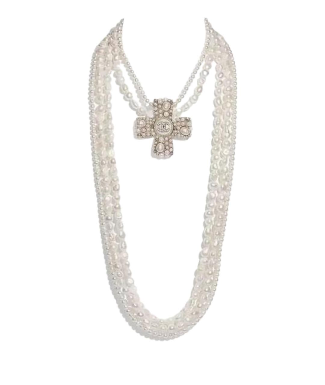 CHANEL Белое жемчужное колье, фото 1
