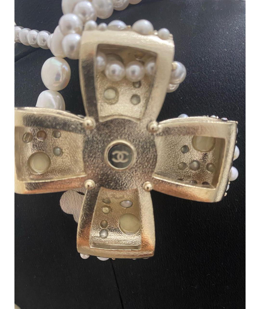 CHANEL Белое жемчужное колье, фото 4