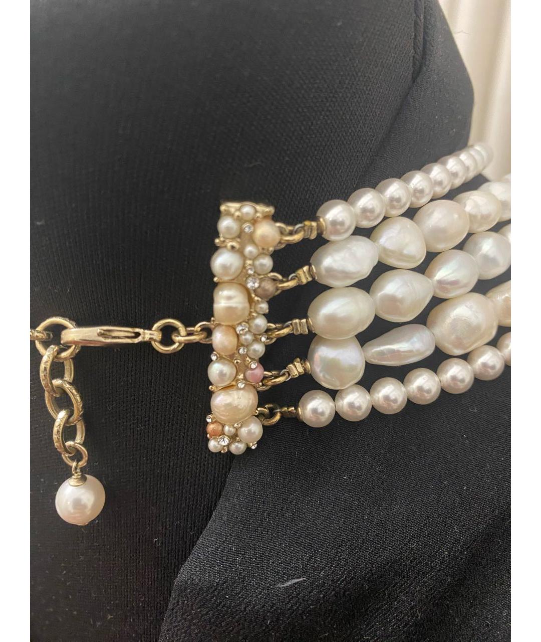 CHANEL Белое жемчужное колье, фото 5