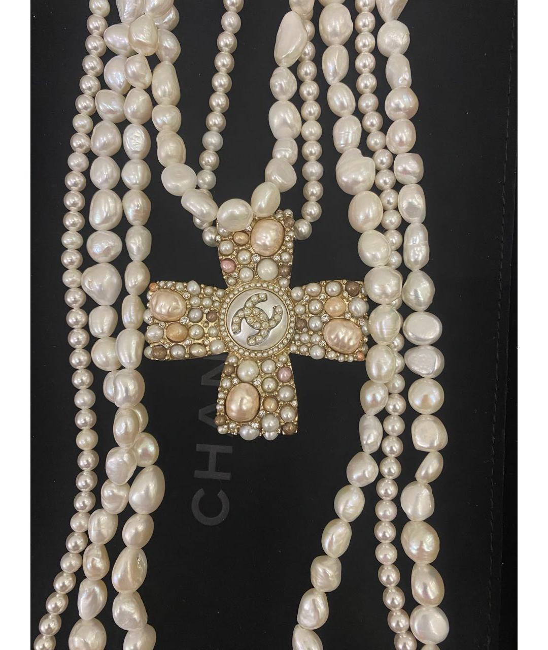 CHANEL Белое жемчужное колье, фото 2