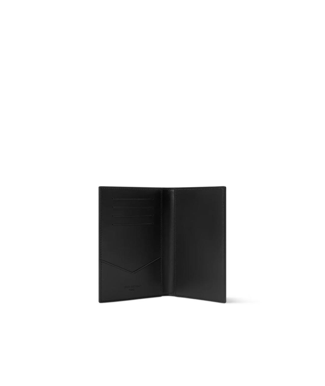 LOUIS VUITTON Черный кожаный кошелек, фото 3