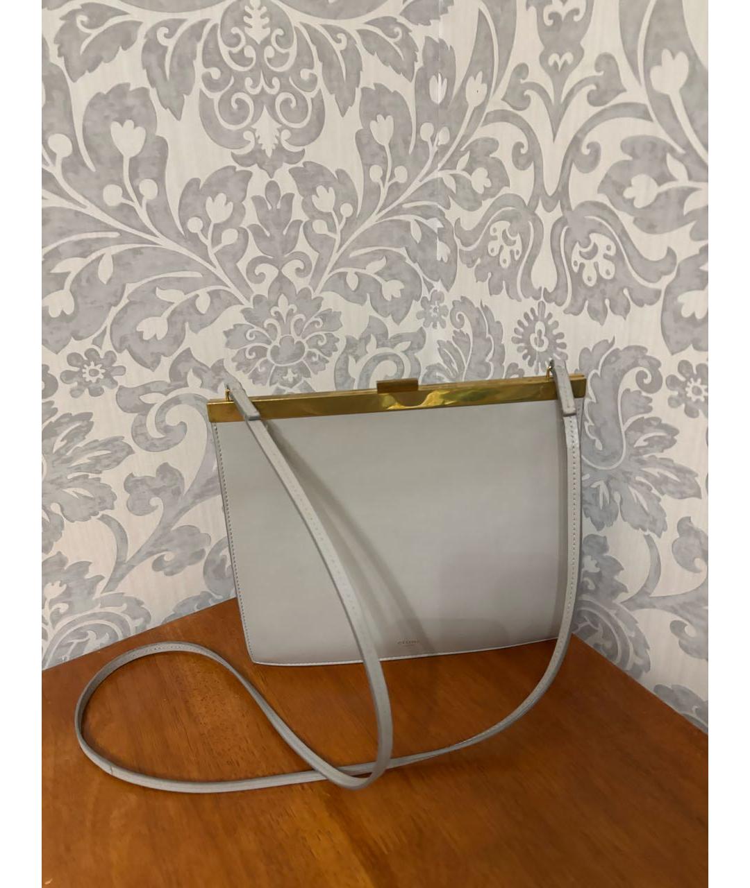 CELINE Серая кожаная сумка через плечо, фото 5