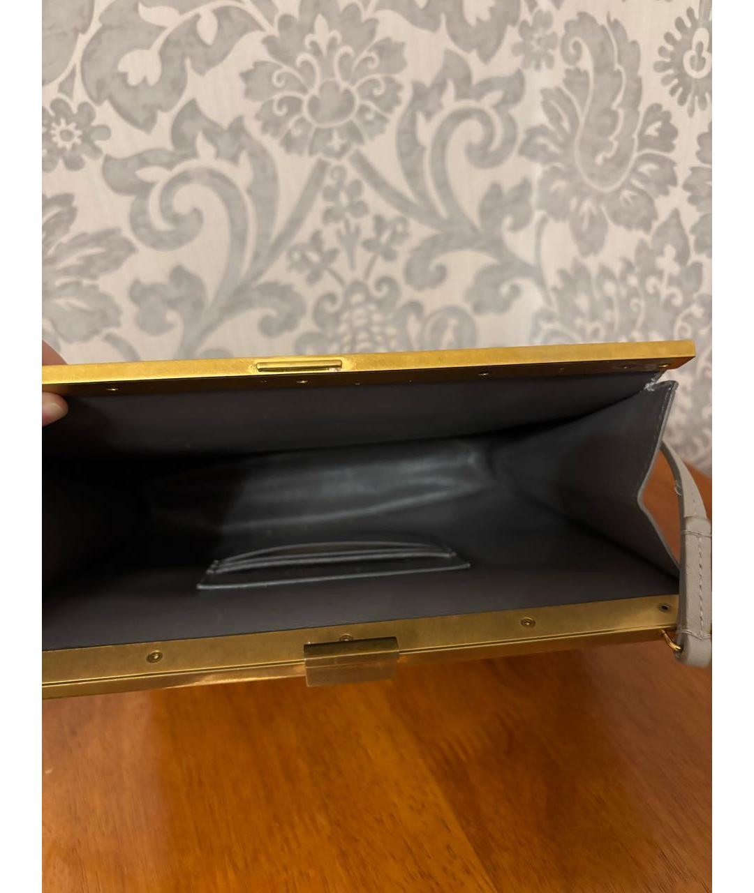 CELINE Серая кожаная сумка через плечо, фото 4