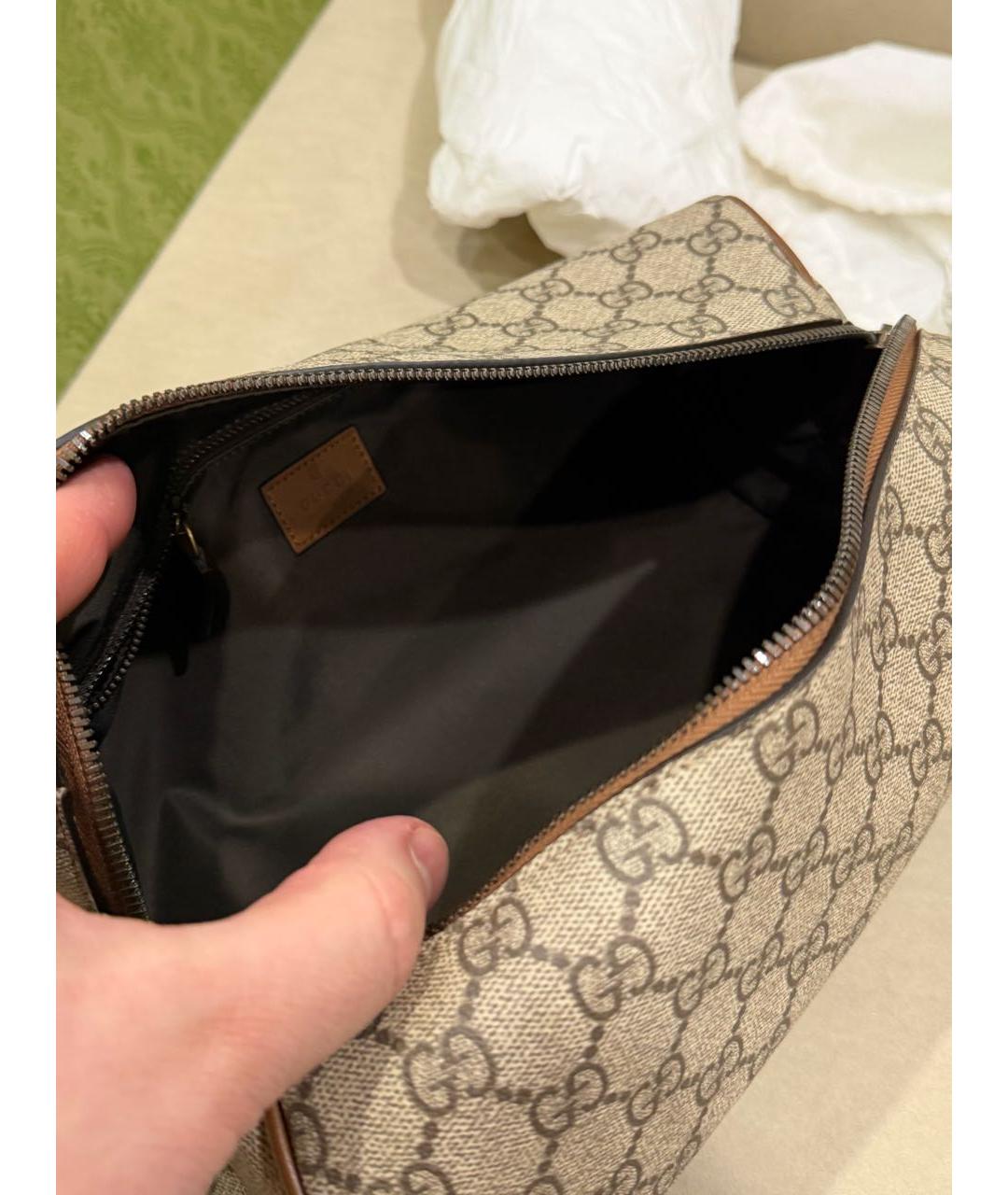 GUCCI Бежевая барсетка, фото 4