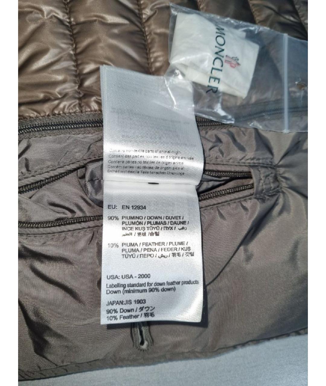 MONCLER Серая полиэстеровая куртка, фото 9